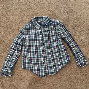 Plaid Kids Shirt - Blue and Green